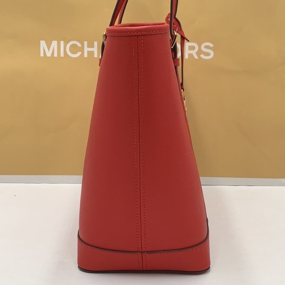 MICHAEL KORS JET SET TRAVEL LARGE TOP ZIP SHOULDER TOTE FLAME - Picture 11 of 16